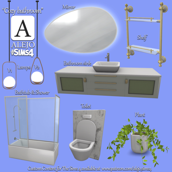 Alpha Cozy bathroom by simsfinds - The Sims 4 Custom Content