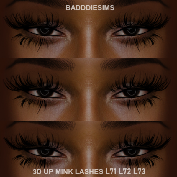 Alpha 3D MINK LASHES L71 L72 L73 by simsfinds - The Sims 4 Custom Content