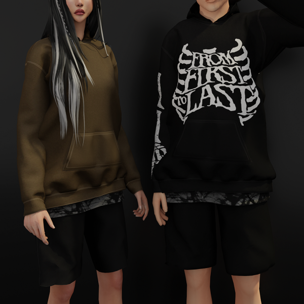 Alpha SOLO HOODIE AND COMPLETE OUTFIT MALEFEM by whimp - The Sims 4 Custom Content