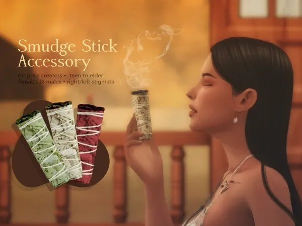 Maxis Match Smudge Stick Accessory by katverse - The Sims 4 Custom Content