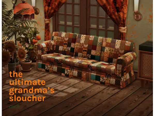 Maxis Match the ultimate grandma's sloucher couch - The Sims 4 Custom Content