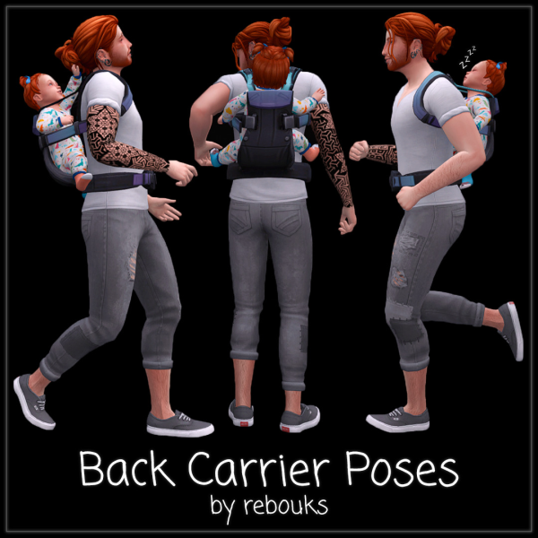 Mix Back Carrier Poses by simsfinds - The Sims 4 Custom Content