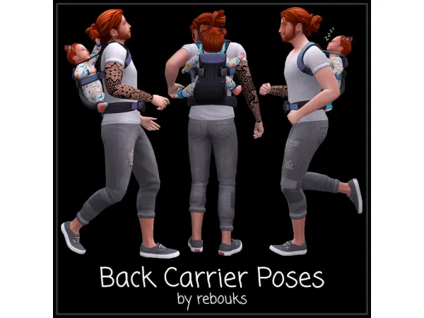Mix Back Carrier Poses - The Sims 4 Custom Content