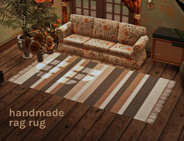 Maxis Match handmade rag rug by simsfinds - The Sims 4 Custom Content