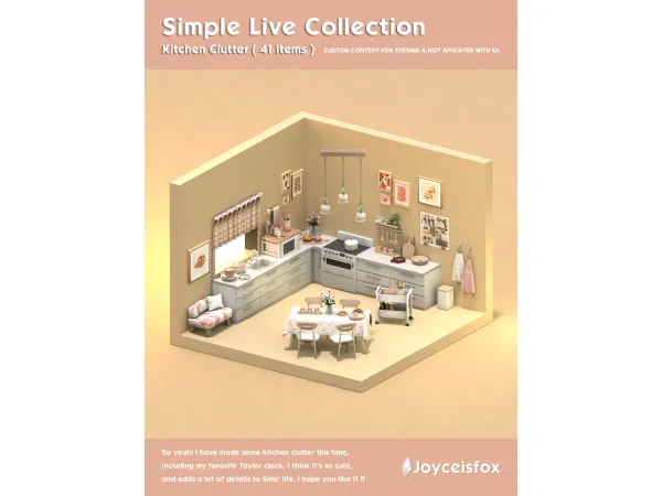 Maxis Match 7 Simple Live Collection Kitchen Clutte by Joyceisfox - The Sims 4 Custom Content