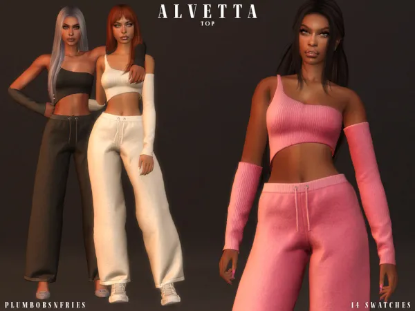 Alpha ALVETTA top sweatpants - The Sims 4 Custom Content