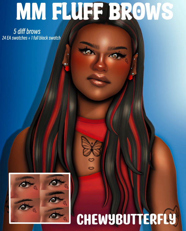 Maxis Match MM fluff brows set by simsfinds - The Sims 4 Custom Content