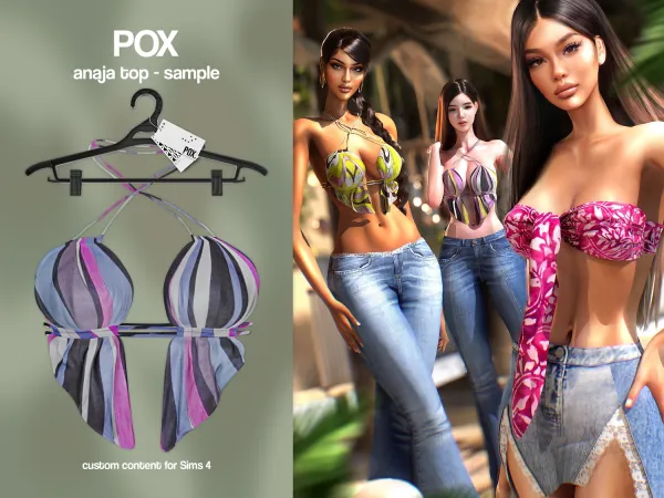 Alpha pox anaja top (sample) by bergdorfsims - The Sims 4 Custom Content