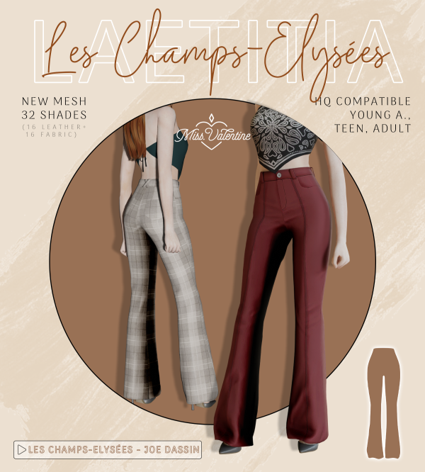 Alpha Laetitia Pants by simsfinds - The Sims 4 Custom Content