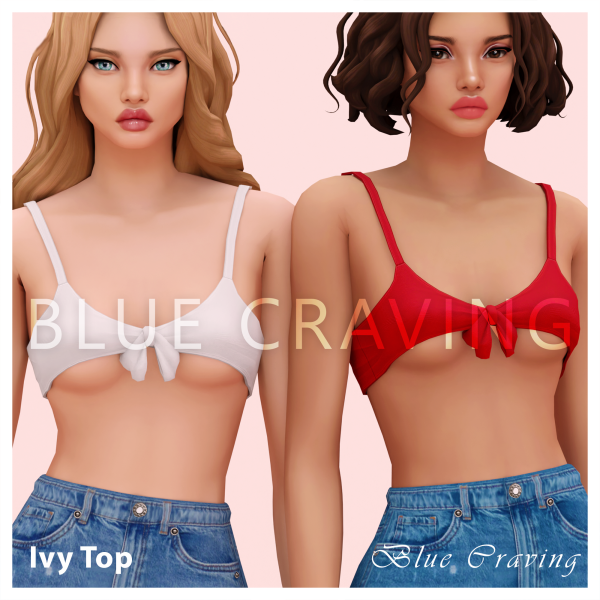 Mix Blue Craving Ivy Top by bluecraving - The Sims 4 Custom Content