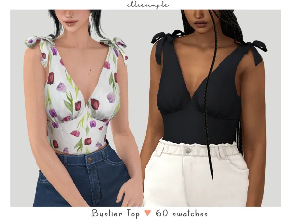 Alpha elliesimple bustier top by elliesimple - The Sims 4 Custom Content