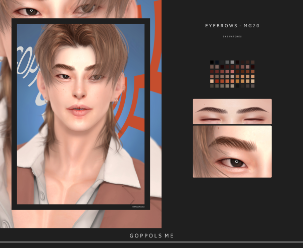 Alpha GPME GOLD M Eyebrows G20 by simsfinds - The Sims 4 Custom Content