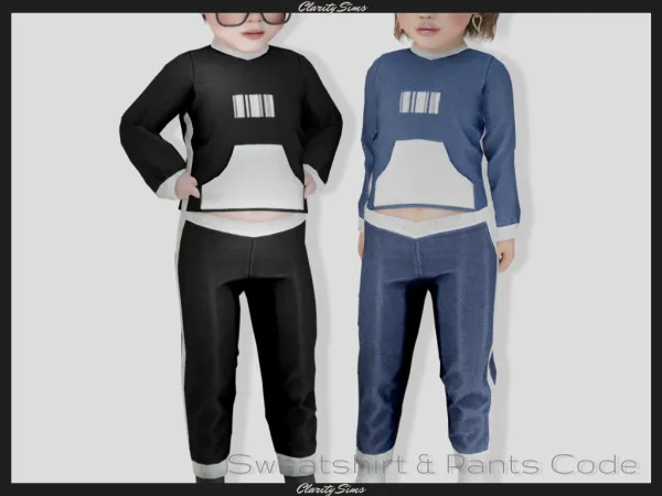 Alpha Sweatshirt Pants Code Toddler by clarity-sims - The Sims 4 Custom Content