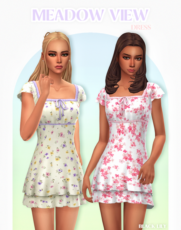 Maxis Match Meadow View Dress by simsfinds - The Sims 4 Custom Content