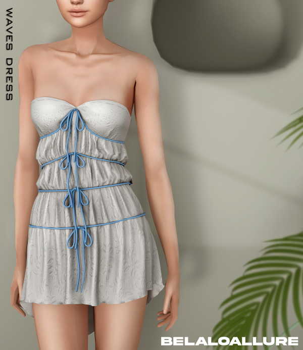 Alpha WAVES DRESS by simsfinds - The Sims 4 Custom Content