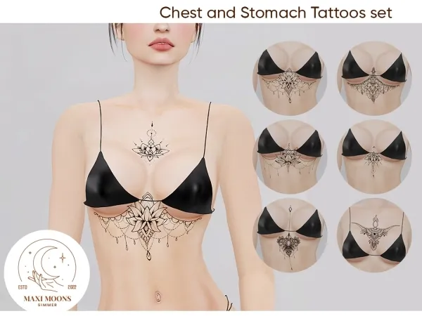 Chest and Stomach Tattoos