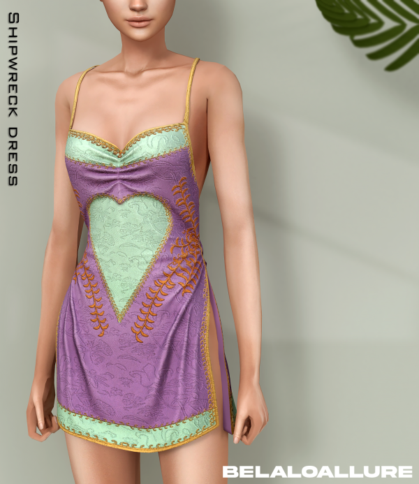 Alpha SHIPWRECK DRESS by simsfinds - The Sims 4 Custom Content
