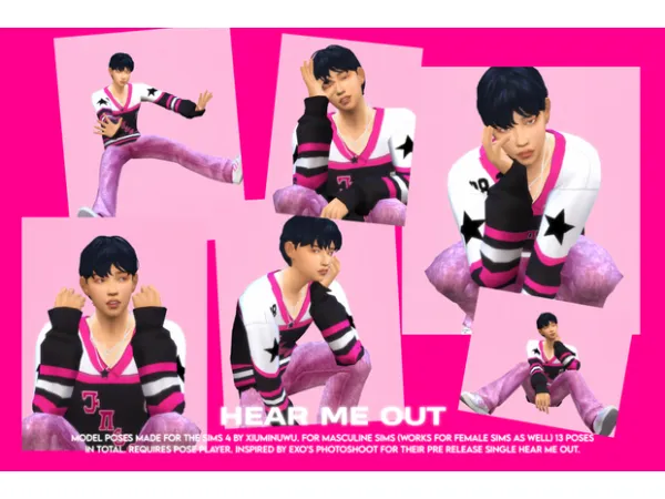 Maxis Match Hear Me Out Model Poses by xiuminuwu - The Sims 4 Custom Content