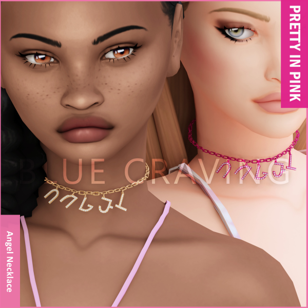 Maxis Match Blue Craving Angel Necklace by bluecraving - The Sims 4 Custom Content