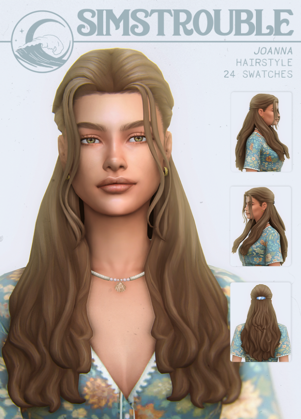 Maxis Match Joanna Hairstyle (4 Versions) by simsfinds - The Sims 4 Custom Content