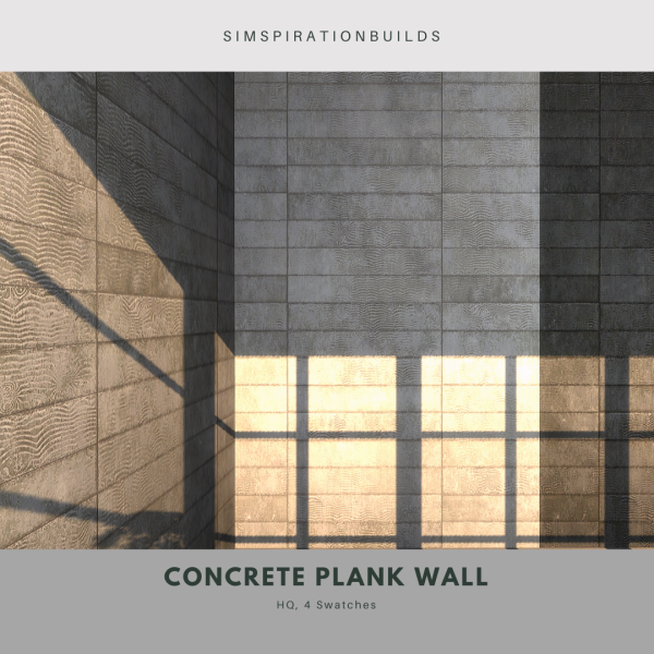 Alpha Concrete Plank Wall by simsfinds - The Sims 4 Custom Content
