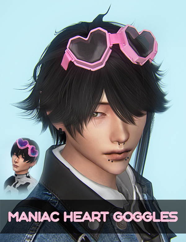 Alpha Maniac Heart Goggles Re Release by simsfinds - The Sims 4 Custom Content