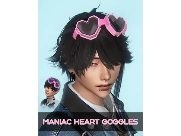 Alpha Maniac Heart Goggles Re Release by neriney - The Sims 4 Custom Content