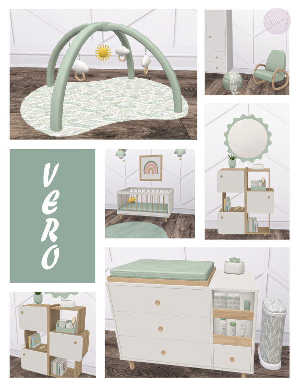 Alpha Vero Nursery Set [DOWNLOAD] by simsfinds - The Sims 4 Custom Content