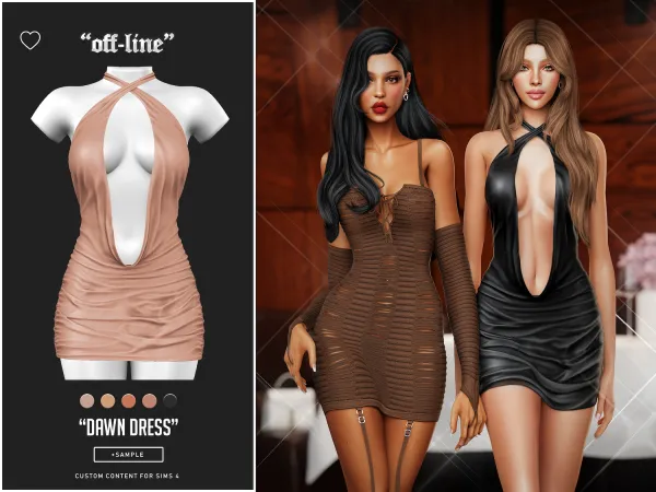 Alpha off line dawn dress sample - The Sims 4 Custom Content