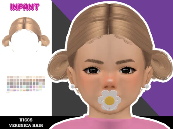 Alpha VICCS_VERONICA HAIR (INFANTS VERSION) by viccs - The Sims 4 Custom Content