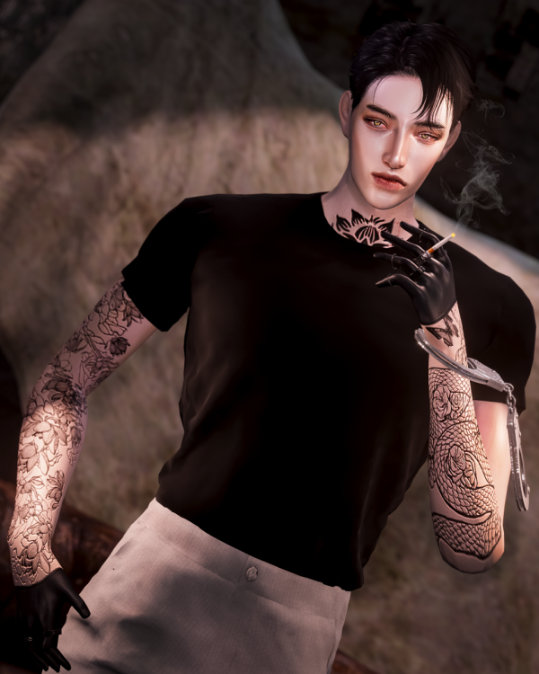 Mix Flowers in the dar tattoo HQ by simsfinds - The Sims 4 Custom Content