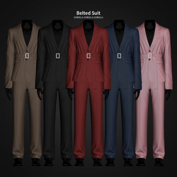 Alpha Belted Suit by simsfinds - The Sims 4 Custom Content