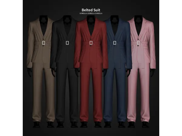 Alpha Belted Suit by Gorilla Gorilla Gorilla - The Sims 4 Custom Content
