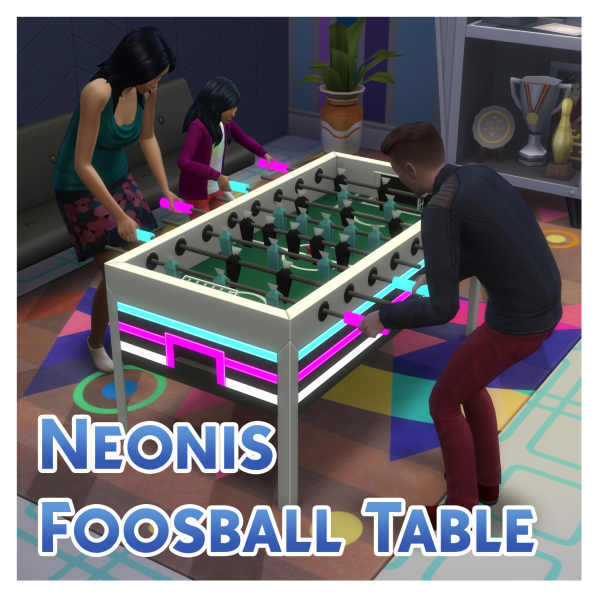 Maxis Match TS3TS4 Neonis Foosball Table by simsfinds - The Sims 4 Custom Content
