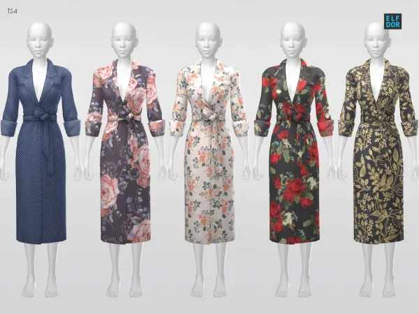 Maxis Match Coat Dress by elfdor - The Sims 4 Custom Content