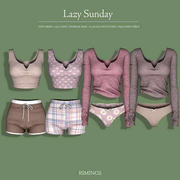 Alpha [RIMINGS] Lazy Sunday by simsfinds - The Sims 4 Custom Content