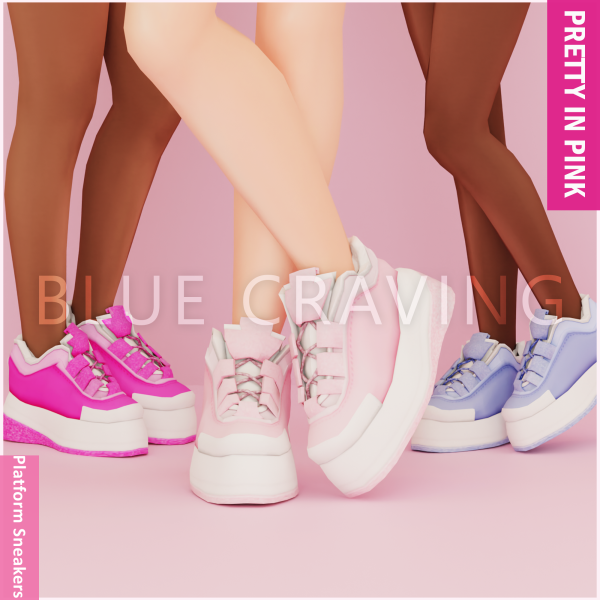 Maxis Match Blue Craving Platform Sneakers by bluecraving - The Sims 4 Custom Content