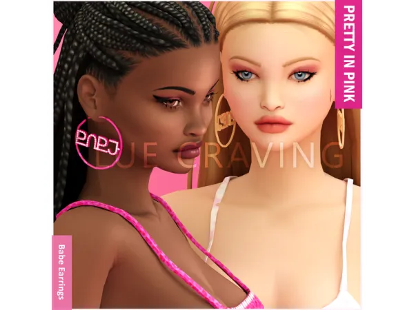 Maxis Match Blue Craving Babe Earrings - The Sims 4 Custom Content