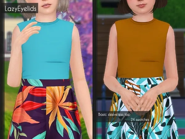 Alpha Basic sleevless top by lazyeyelids - The Sims 4 Custom Content