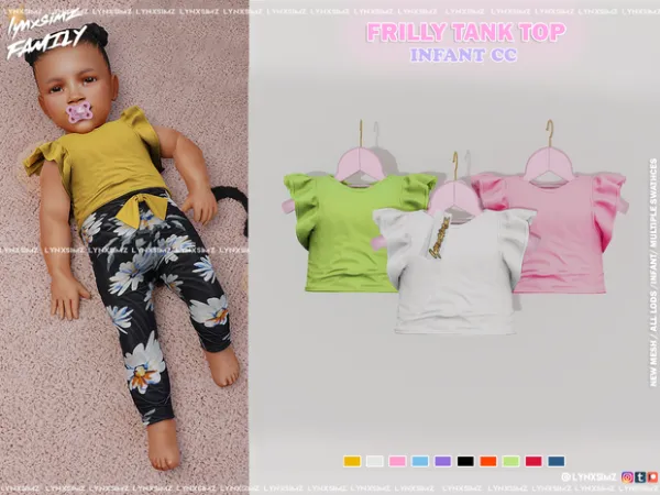 Alpha Frilly Tank Top Infant by simsfinds - The Sims 4 Custom Content