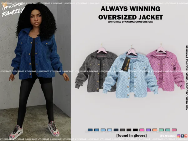 Alpha Oversized Jacket Original Conversion Child by simsfinds - The Sims 4 Custom Content