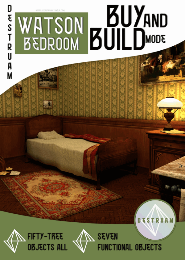 Maxis Match Watson Bedroom by simsfinds - The Sims 4 Custom Content