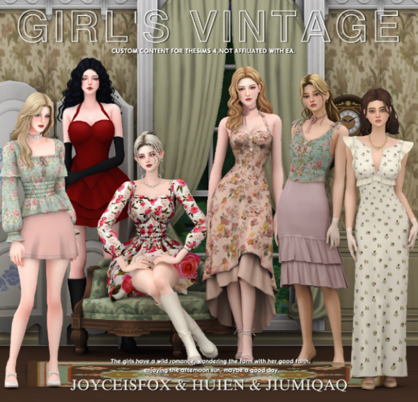 Maxis Match Girls Vintage by simsfinds - The Sims 4 Custom Content