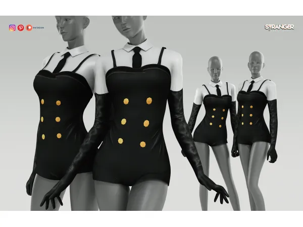 Alpha Sunmi Tail Bodysuit by stranger - The Sims 4 Custom Content