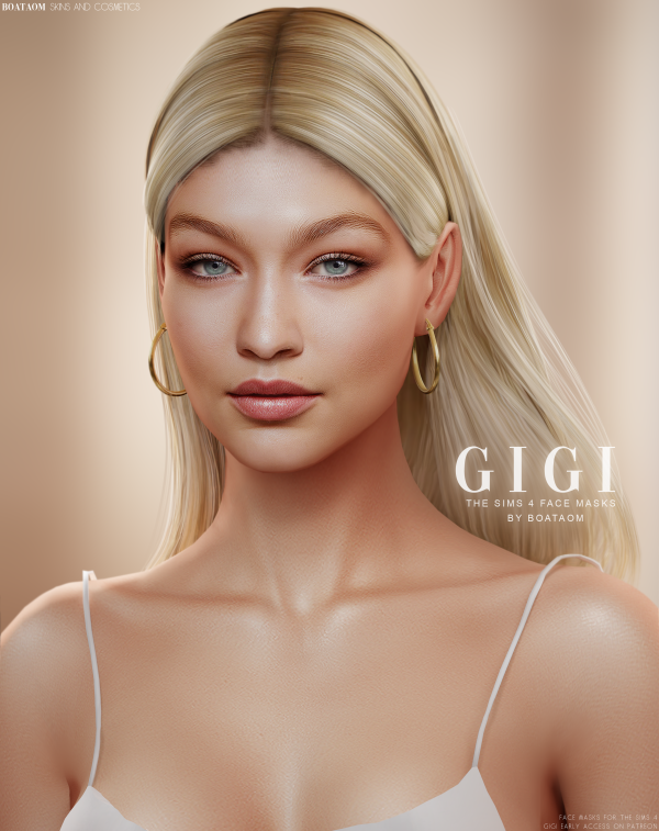 Alpha GIGI FACE MASKS AND SKIN OVERLAY by simsfinds - The Sims 4 Custom Content