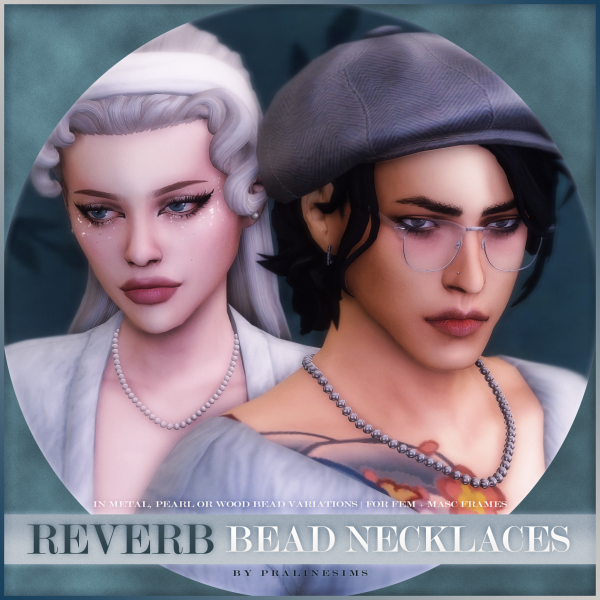 Mix REVERB Bead Necklace Set by simsfinds - The Sims 4 Custom Content