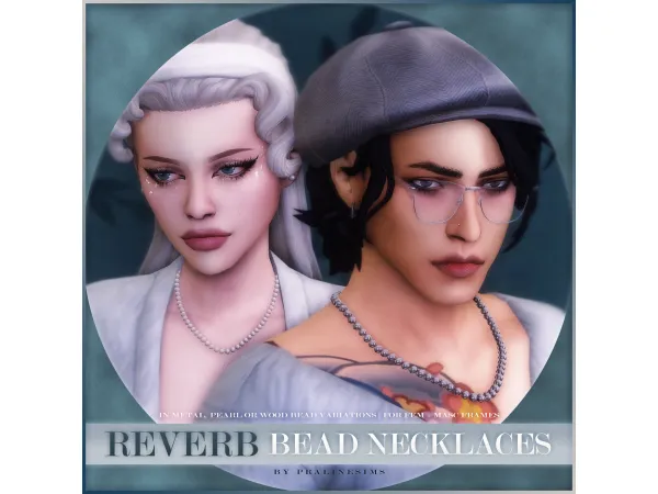 Mix REVERB Bead Necklace Set by Pralinesims - The Sims 4 Custom Content