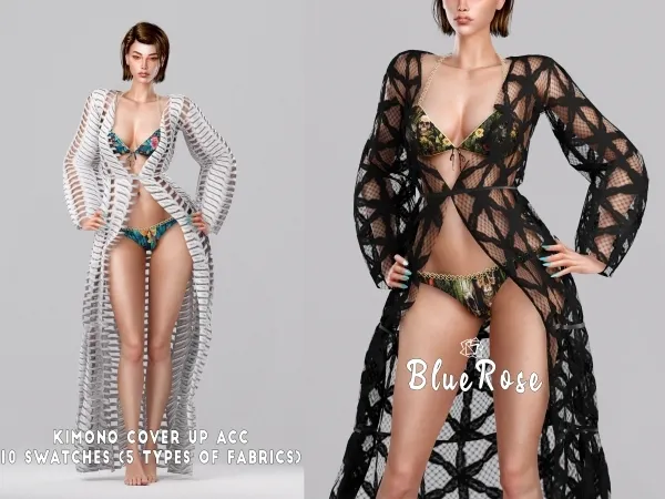 Alpha Kimono Cover Up Acc BRsims by bluerose-sims - The Sims 4 Custom Content