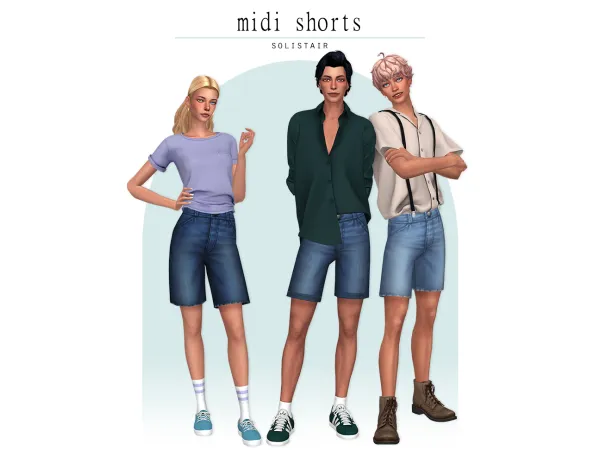 Maxis Match Midi Shorts (MF) by Solistair - The Sims 4 Custom Content