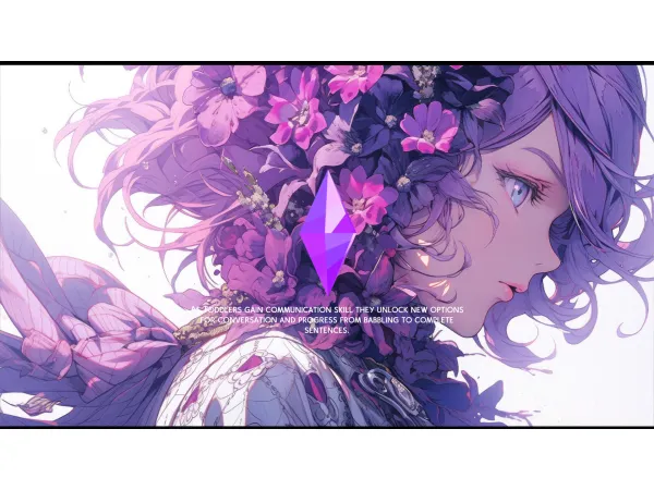 Purple Flower Girl Loading Screen by Fatal Rose Creations
